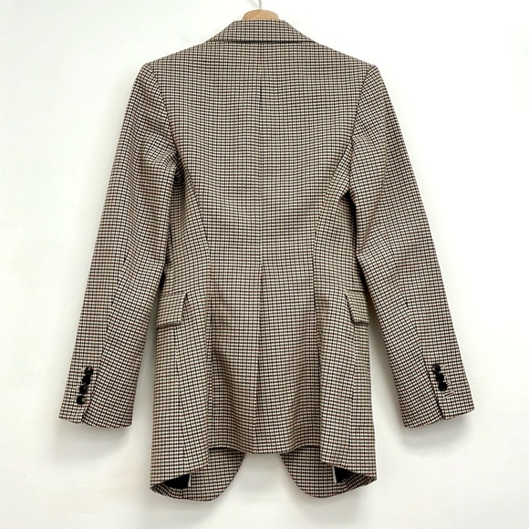 Theory Super Cinch Fremont Plaid Long-Line Blazer Cotton-Wool Tailored - Size 0 - Picture 3 of 16